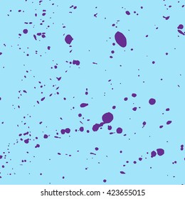 Colorful Vector Stains, Blots, Splashes Set. Yellow on blue colorful paint drops texture. Freehand acrylic splash backdrop. Vector illustration.