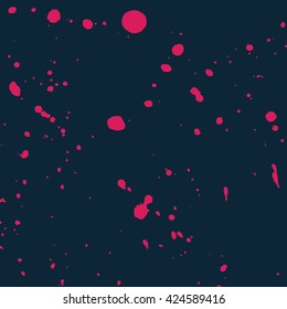 Colorful Vector Stains, Blots, Splashes Set. Yellow on blue colorful paint drops texture. Freehand acrylic splash backdrop. Vector illustration.
