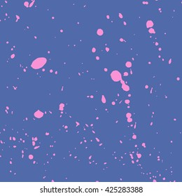 Colorful Vector Stains, Blots, Splashes Set. Yellow on blue colorful paint drops texture. Freehand acrylic splash backdrop. Vector illustration.
