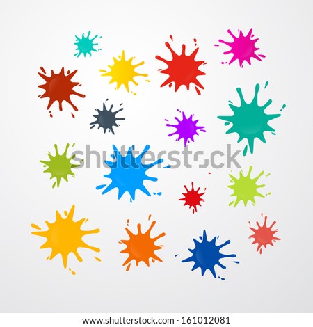 Colorful Vector Stains, Splashes Set