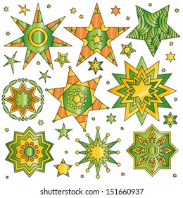 Colorful vector star collection