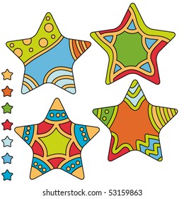 Colorful vector star collection