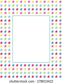 Colorful vector star frame and invitation template