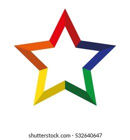 Colorful vector star isolated on a white background