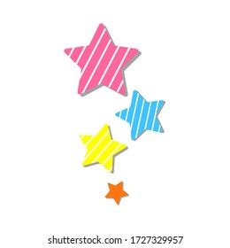 a colorful vector stars with white stripe