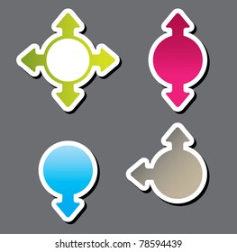 colorful vector sticker arrows for you . Vector illustration