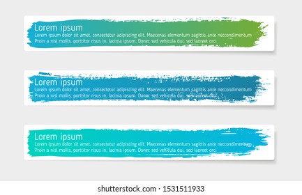 colorful vector stickers, labels with brush stroke hand painted background