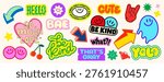 Colorful vector stickers with positive messages like 