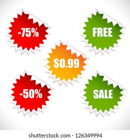 Colorful vector stickers. Sale. Look at my portfolio to find more.