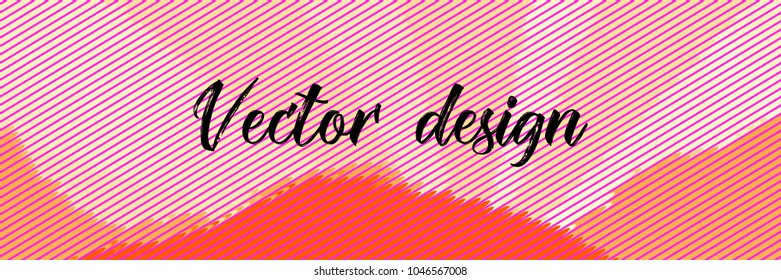 Colorful vector striped background. Modern trendy header. Abstract elegant design