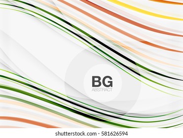Colorful vector stripes on grey. Modern technology or business web abstract background