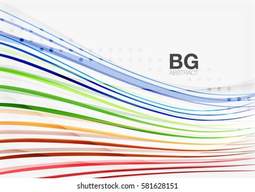 Farbige Vektorstreifen auf Grau. Moderne Technologie oder abstrakter Business-Web-Hintergrund
