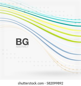 Bandas vectoriales coloridas sobre gris. Tecnología moderna o fondo abstracto de la web de negocios