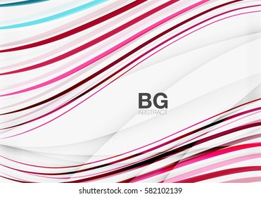 Bandas vectoriales coloridas sobre gris. Tecnología moderna o fondo abstracto de la web de negocios