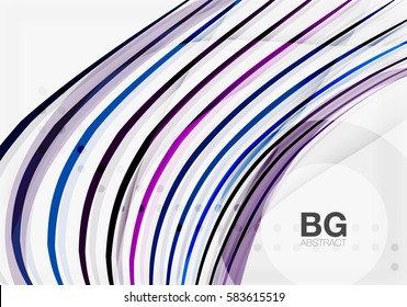 Farbige Vektorstreifen auf Grau. Moderne Technologie oder abstrakter Business-Web-Hintergrund