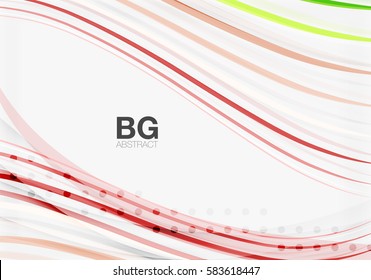 Colorful vector stripes on grey. Modern technology or business web abstract background
