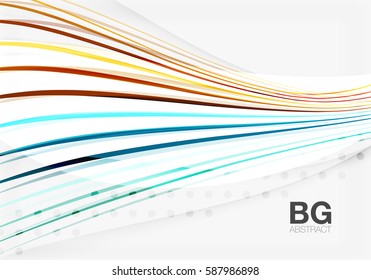 Farbige Vektorstreifen auf Grau. Moderne Technologie oder abstrakter Business-Web-Hintergrund