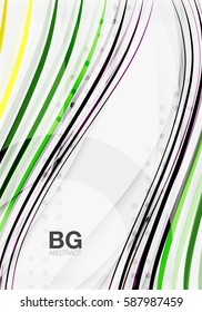Farbige Vektorstreifen auf Grau. Moderne Technologie oder abstrakter Business-Web-Hintergrund