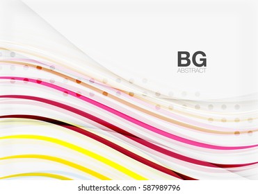 Colorful vector stripes on grey. Modern technology or business web abstract background
