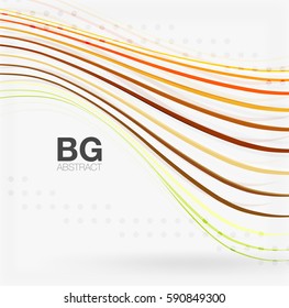 Bandas vectoriales coloridas sobre gris. Tecnología moderna o fondo abstracto de la web de negocios