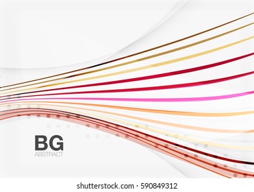Colorful vector stripes on grey. Modern technology or business web abstract background