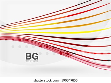 Bandas vectoriales coloridas sobre gris. Tecnología moderna o fondo abstracto de la web de negocios