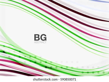 Colorful vector stripes on grey. Modern technology or business web abstract background