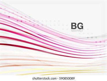Colorful vector stripes on grey. Modern technology or business web abstract background