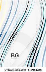 Farbige Vektorstreifen auf Grau. Moderne Technologie oder abstrakter Business-Web-Hintergrund