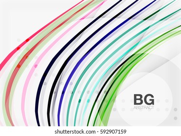 Colorful vector stripes on grey. Modern technology or business web abstract background