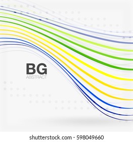 Farbige Vektorstreifen auf Grau. Moderne Technologie oder abstrakter Business-Web-Hintergrund