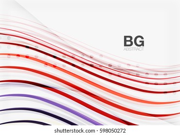 Colorful vector stripes on grey. Modern technology or business web abstract background