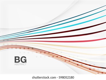Farbige Vektorstreifen auf Grau. Moderne Technologie oder abstrakter Business-Web-Hintergrund