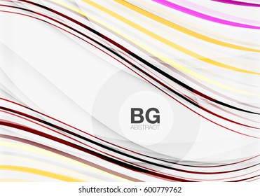 Colorful vector stripes on grey. Modern technology or business web abstract background
