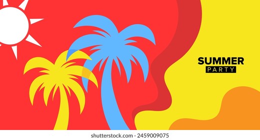 colorful vector summer party greeting card template background