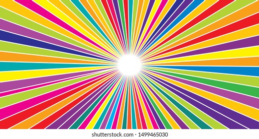 Colorful Vector sun multicolored rays background