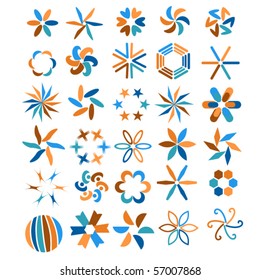 Colorful vector symbol collection over white background