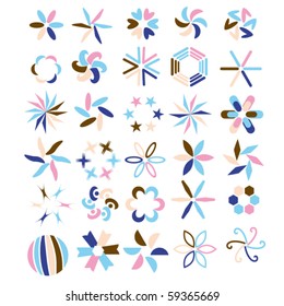 Colorful  vector symbol collection over white background