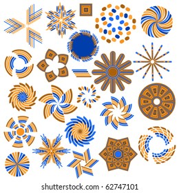 Colorful vector symbol collection over white background