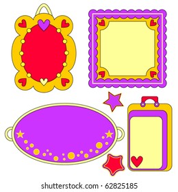 Colorful vector tag collection over white background