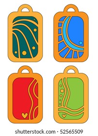 Colorful vector tag or label collection