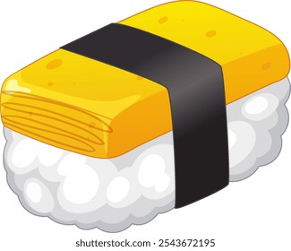 Colorido Vector de sushi de tamago con arroz