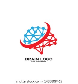 Colorful Vector Template Brain Logo. Creative concept design icon.
