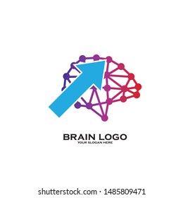 Colorful Vector Template Brain Logo. Creative concept design icon.
