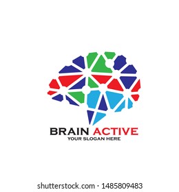 Colorful Vector Template Brain Logo. Creative concept design icon.
