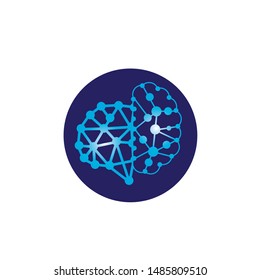 Colorful Vector Template Brain Logo. Creative concept design icon.
