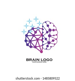 Colorful Vector Template Brain Logo. Creative concept design icon.
