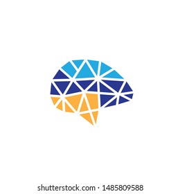 Colorful Vector Template Brain Logo. Creative concept design icon.
