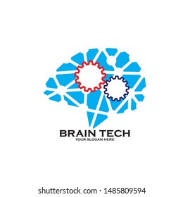 Colorful Vector Template Brain Logo. Creative concept design icon.
