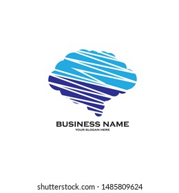 Colorful Vector Template Brain Logo. Creative concept design icon.

